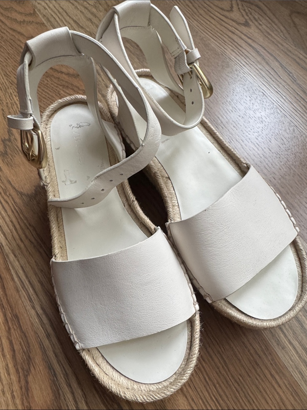 Vince Belisa leather espadrille wedge sandals size us 7 - Picture 5 of 7
